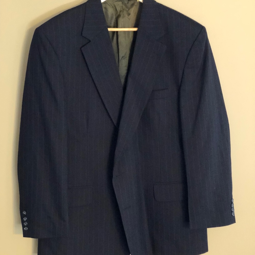 MENS Pinstripe blue blazer/ SUIT JACKET